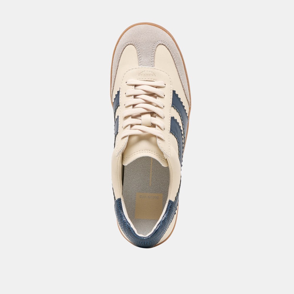 Dolce Vita SHOES | Merit White Navy Leather Sneakers