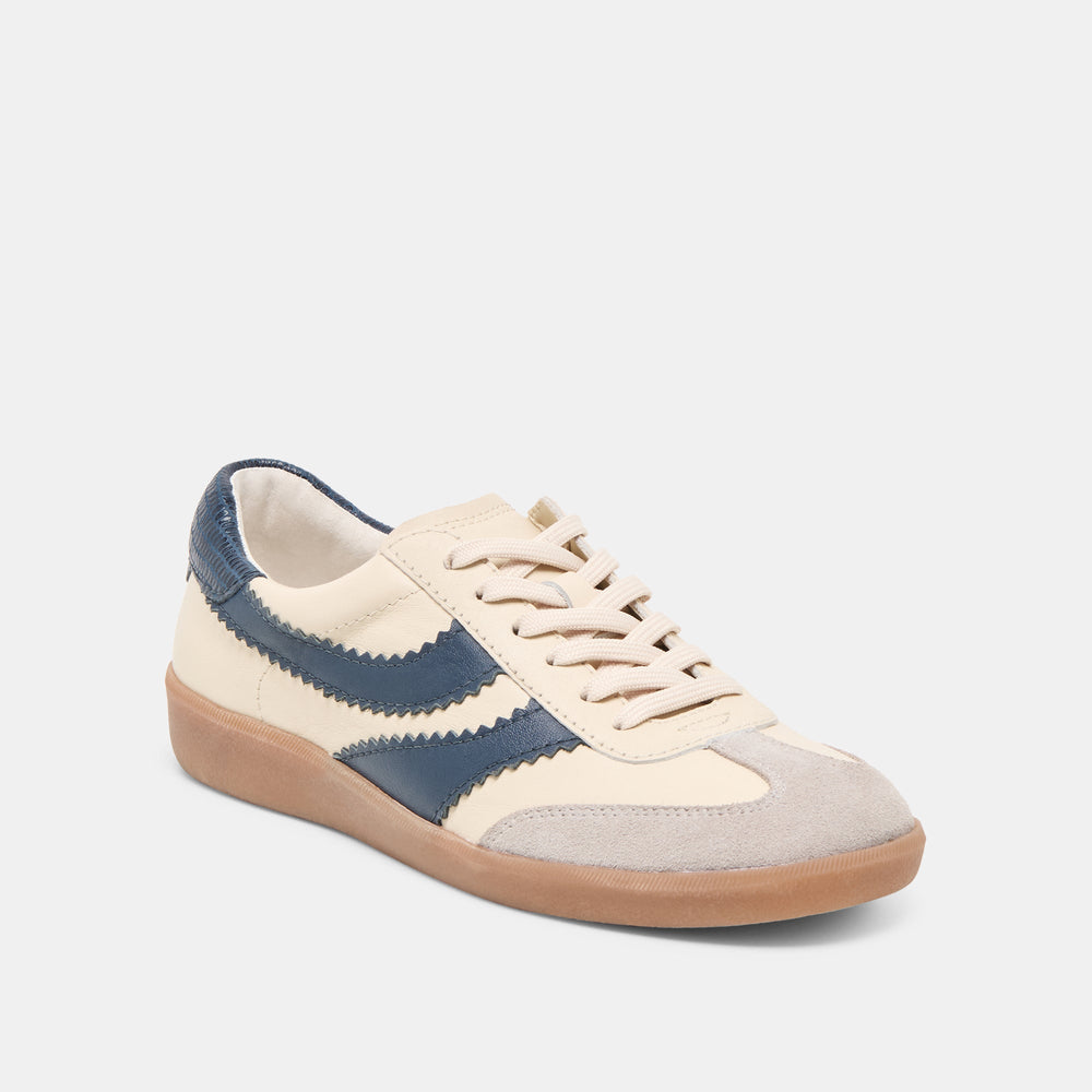 Dolce Vita SHOES | Merit White Navy Leather Sneakers