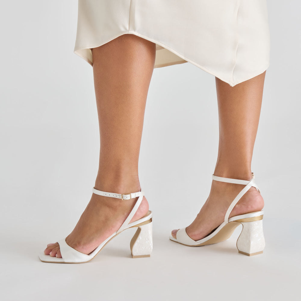 Dolce Vita SHOES | Tilda True White Satin Heels
