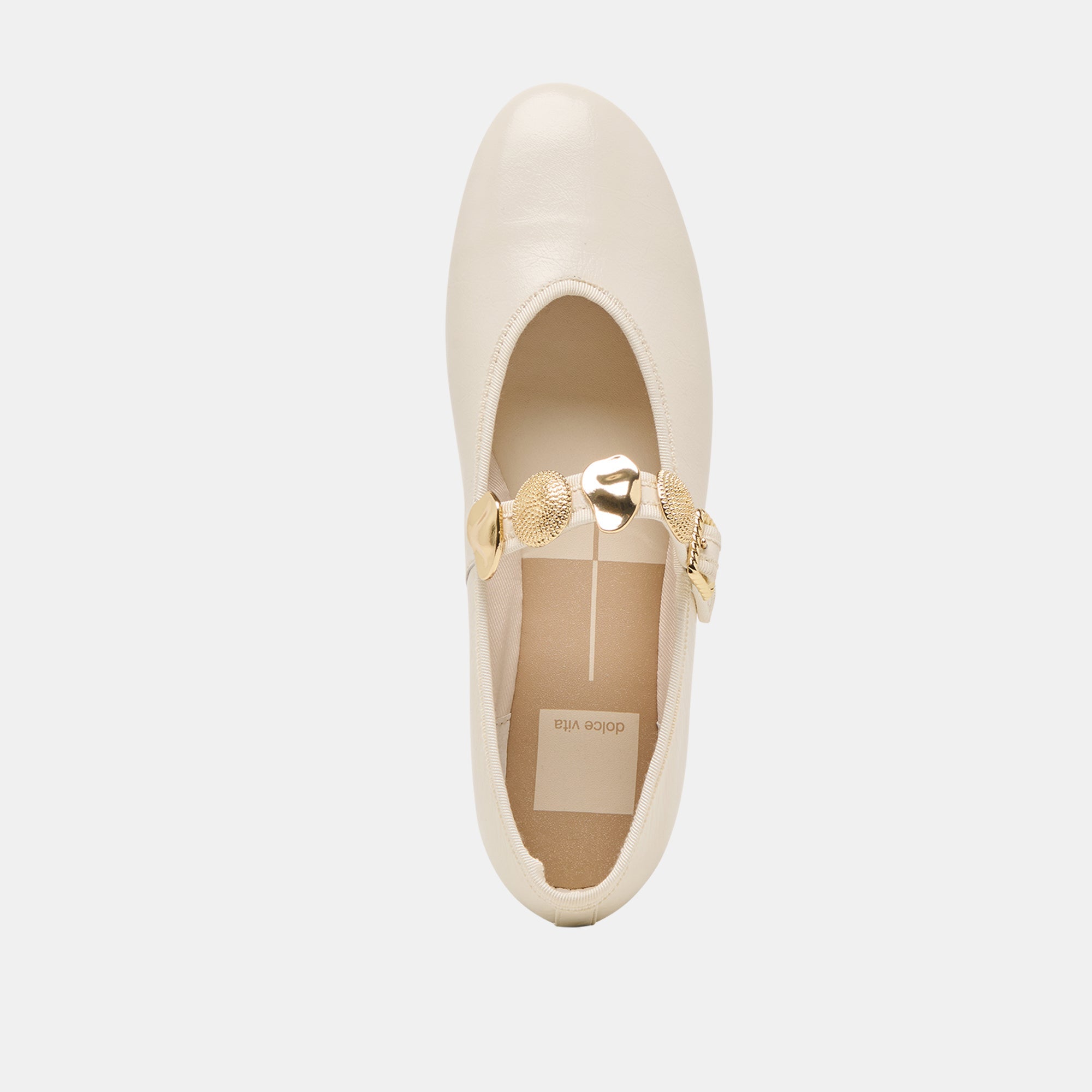 Dolce Vita SHOES | Relan Off White Leather Ballet Flats
