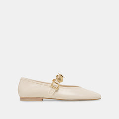 Dolce Vita SHOES | Relan Off White Leather Ballet Flats