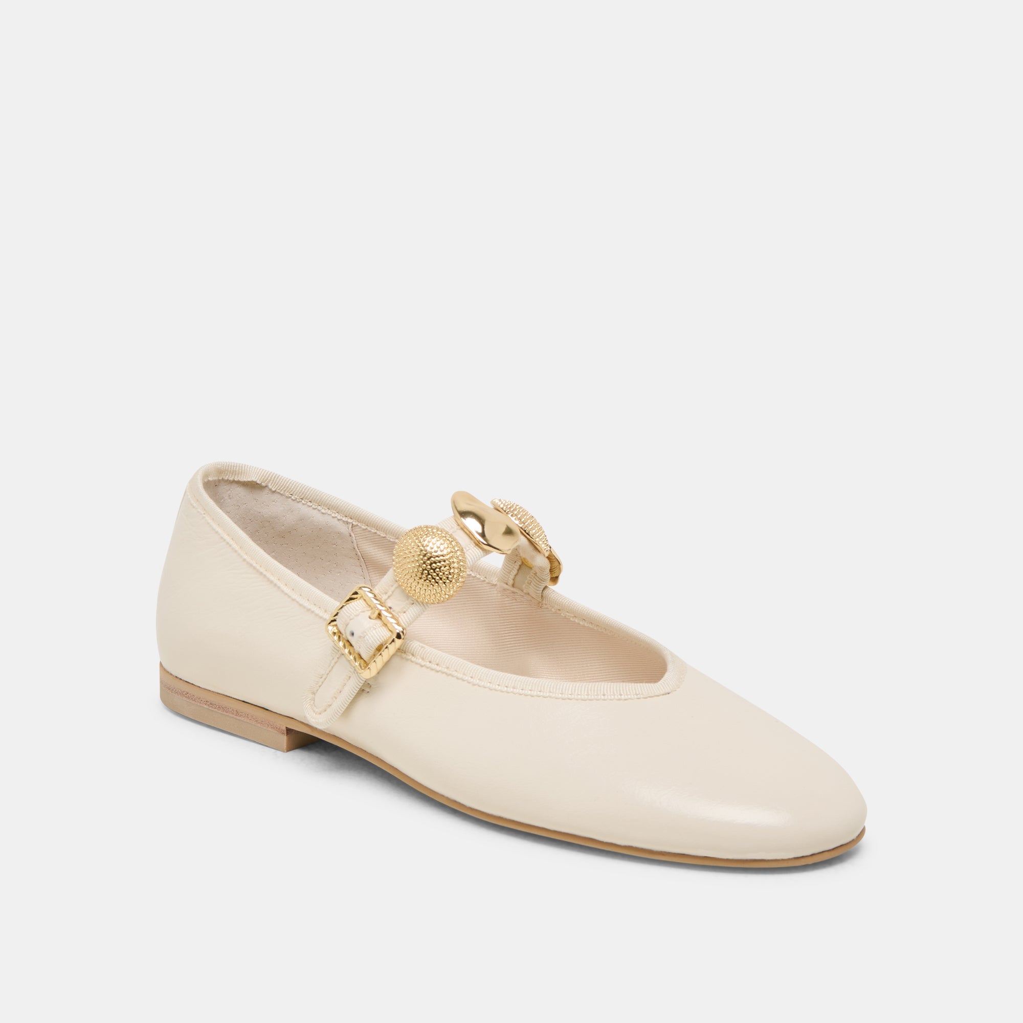 Dolce Vita SHOES | Relan Off White Leather Ballet Flats