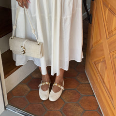 Dolce Vita SHOES | Relan Off White Leather Ballet Flats