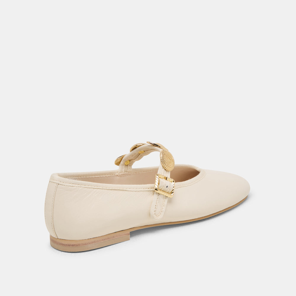 Dolce Vita SHOES | Relan Off White Leather Ballet Flats