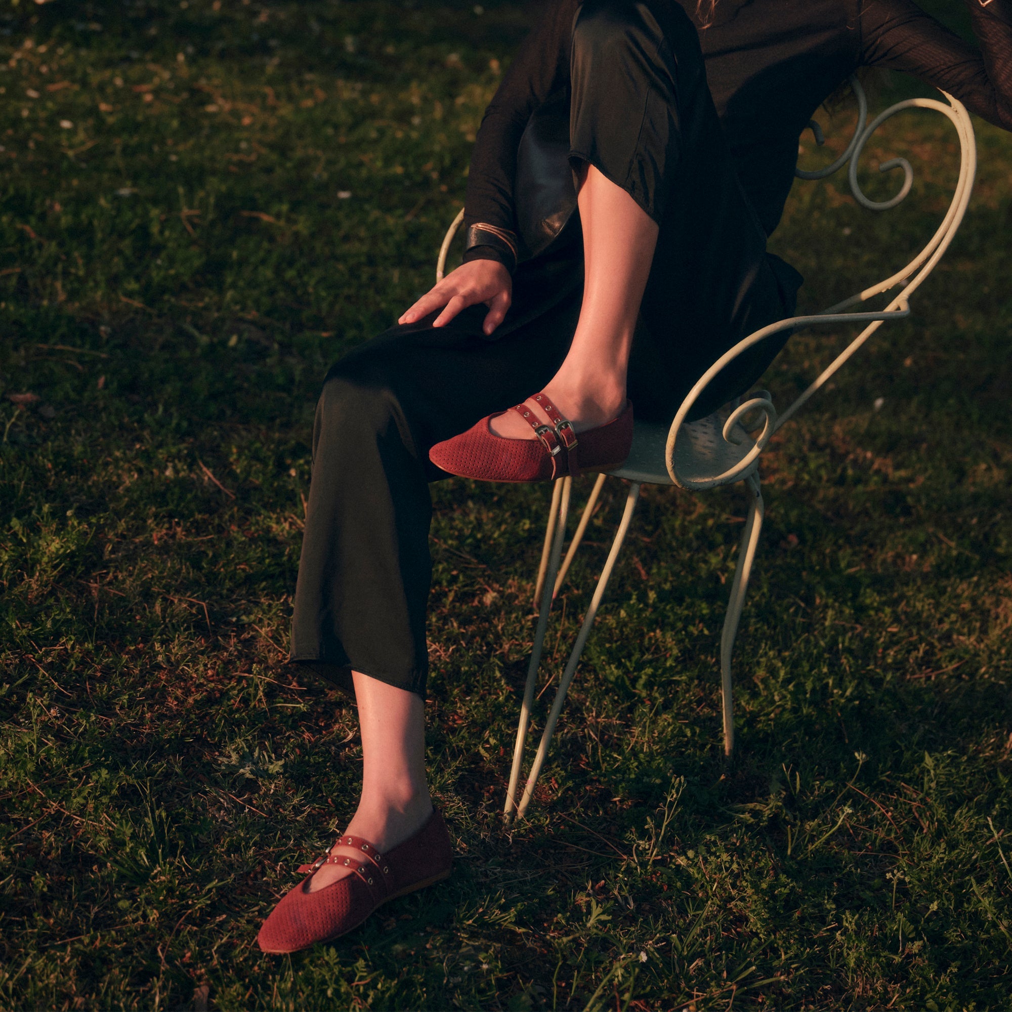 Dolce Vita SHOES | Baylee Grommet Oxblood Perforated Suede Ballet Flats