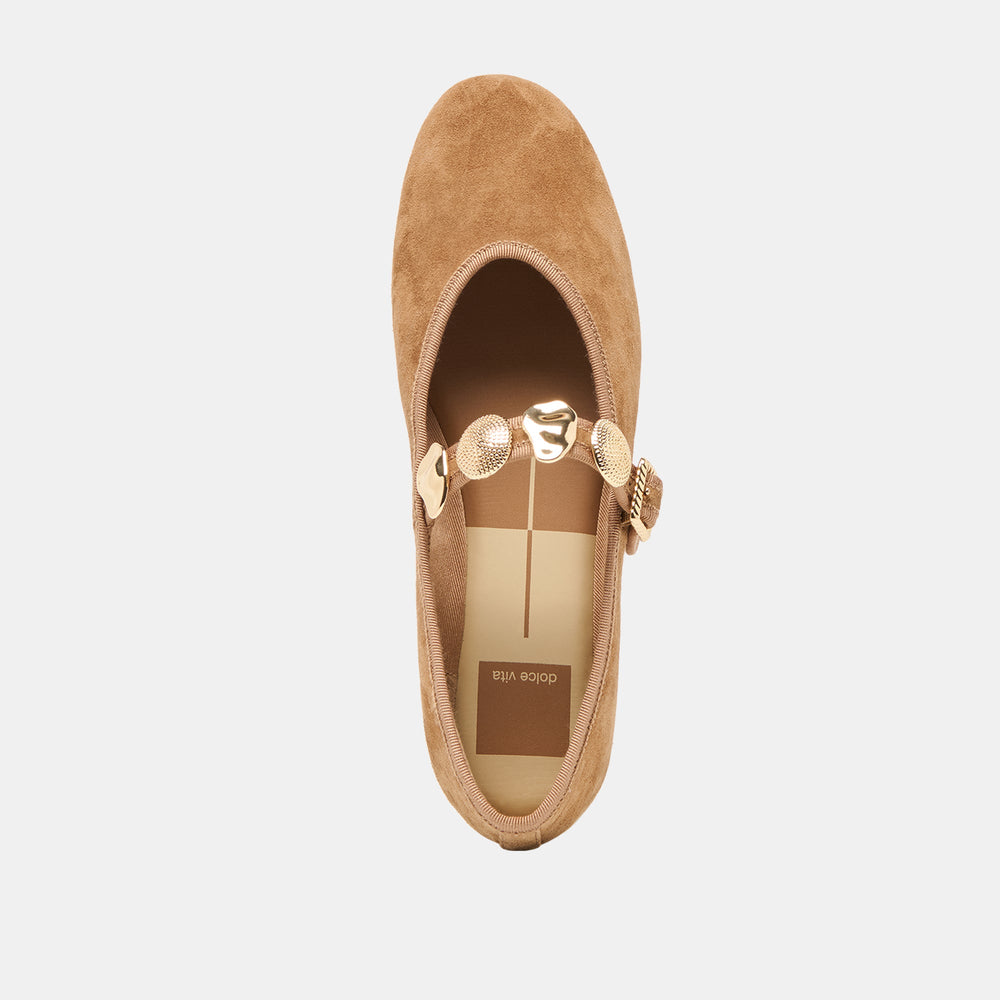 Dolce Vita SHOES | Relan Lt Brown Suede Ballet Flats