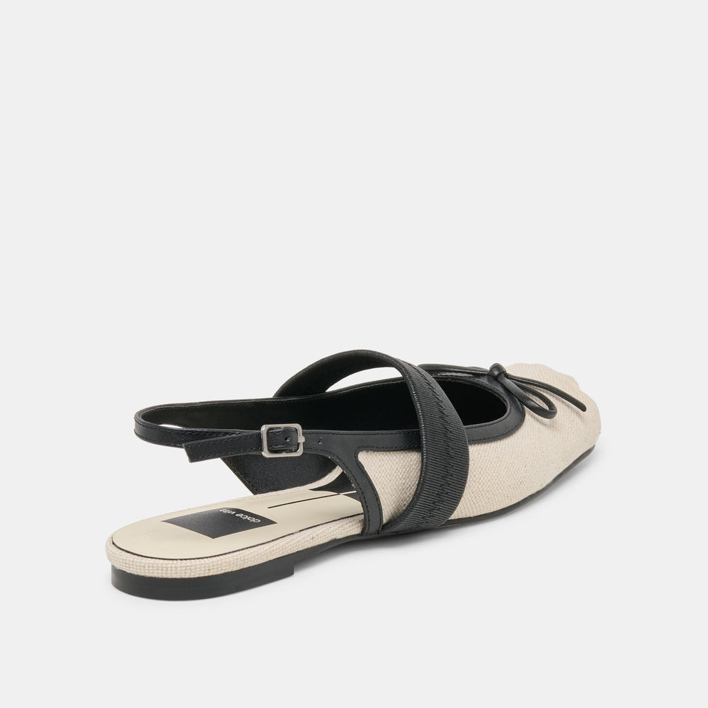 Dolce Vita SHOES | Grifan Natural Black Linen Flats