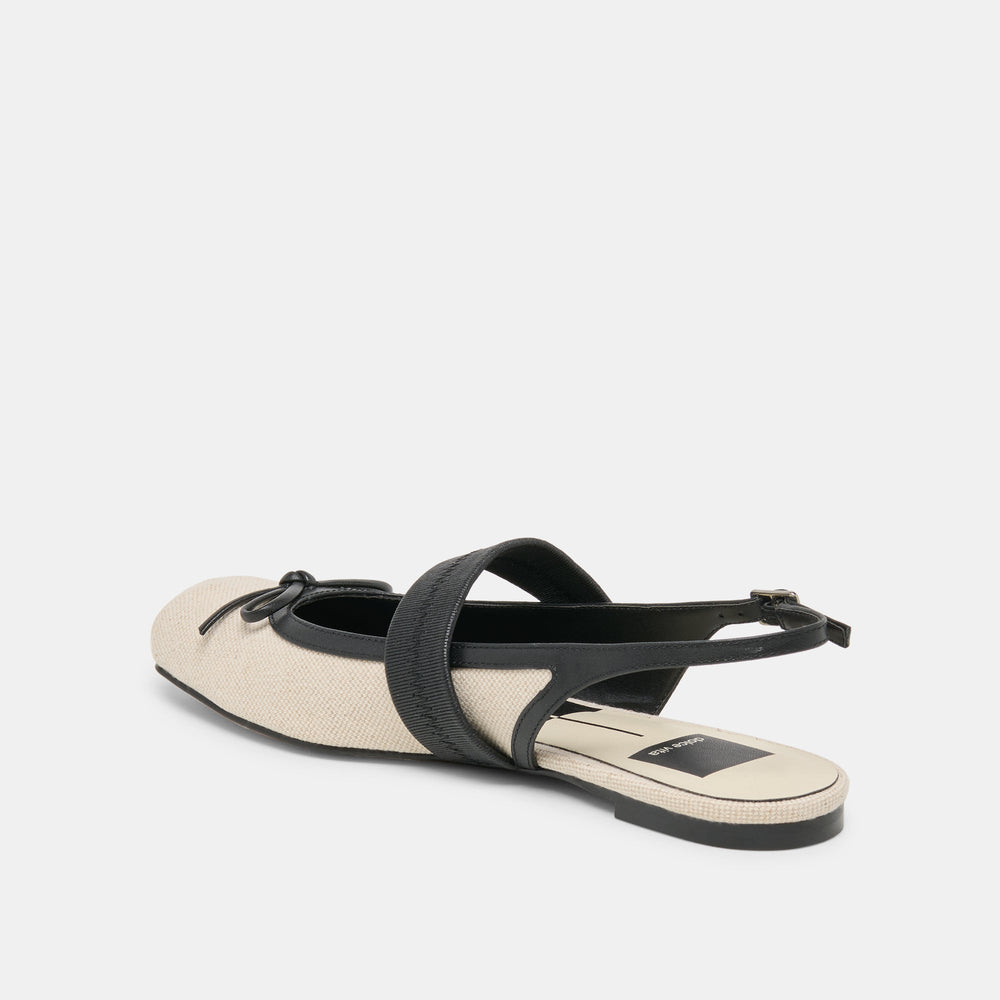 Dolce Vita SHOES | Grifan Natural Black Linen Flats