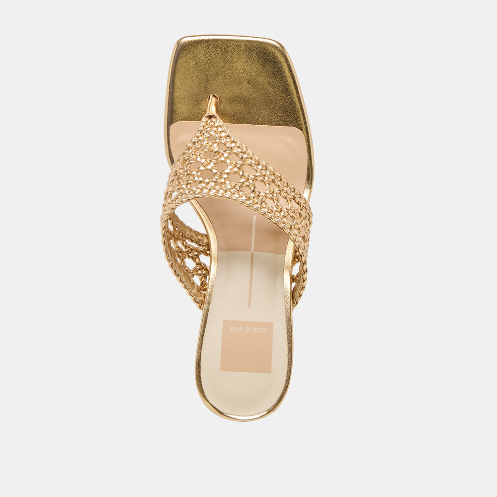 Dolce Vita SHOES | Barlo Gold Woven Stella Heels