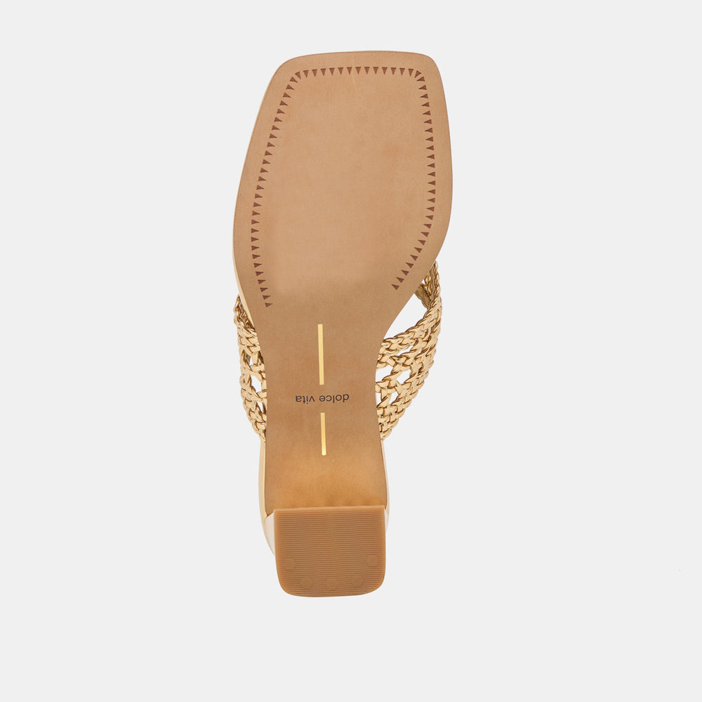Dolce Vita SHOES | Barlo Gold Woven Stella Heels