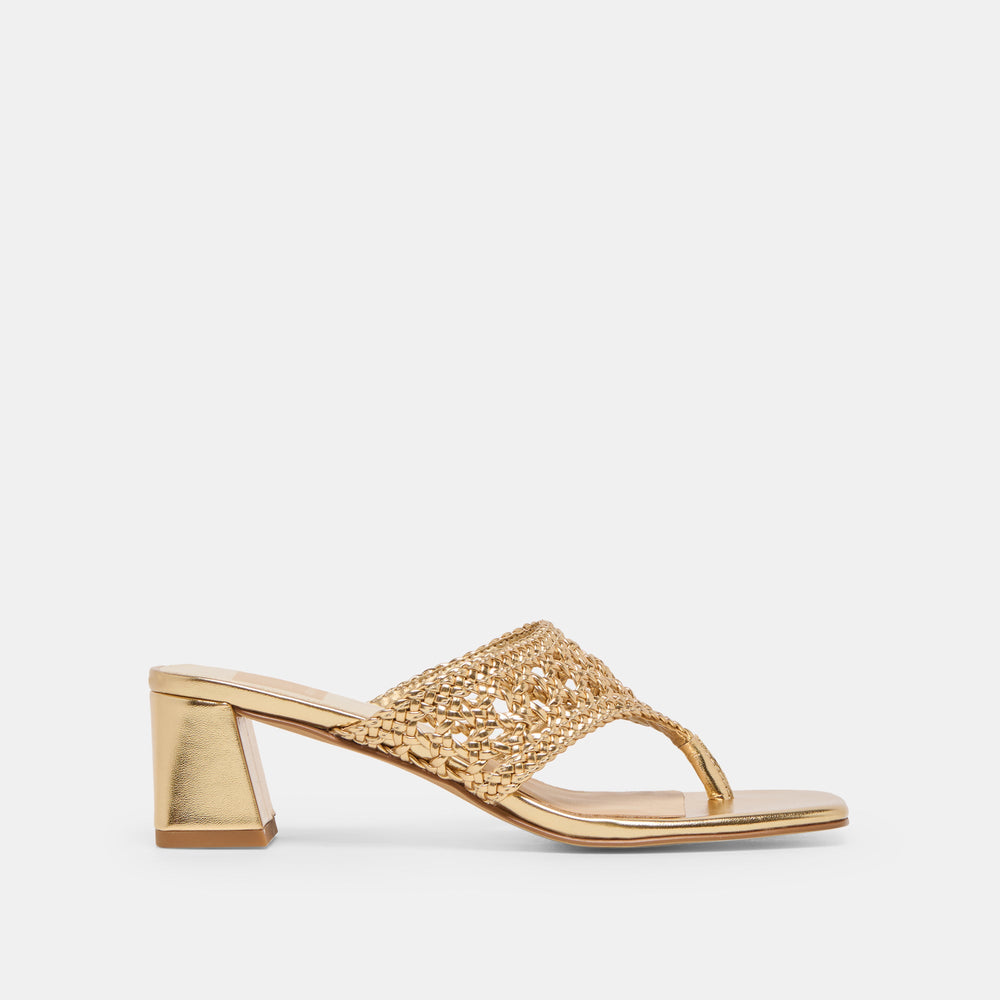 Dolce Vita SHOES | Barlo Gold Woven Stella Heels