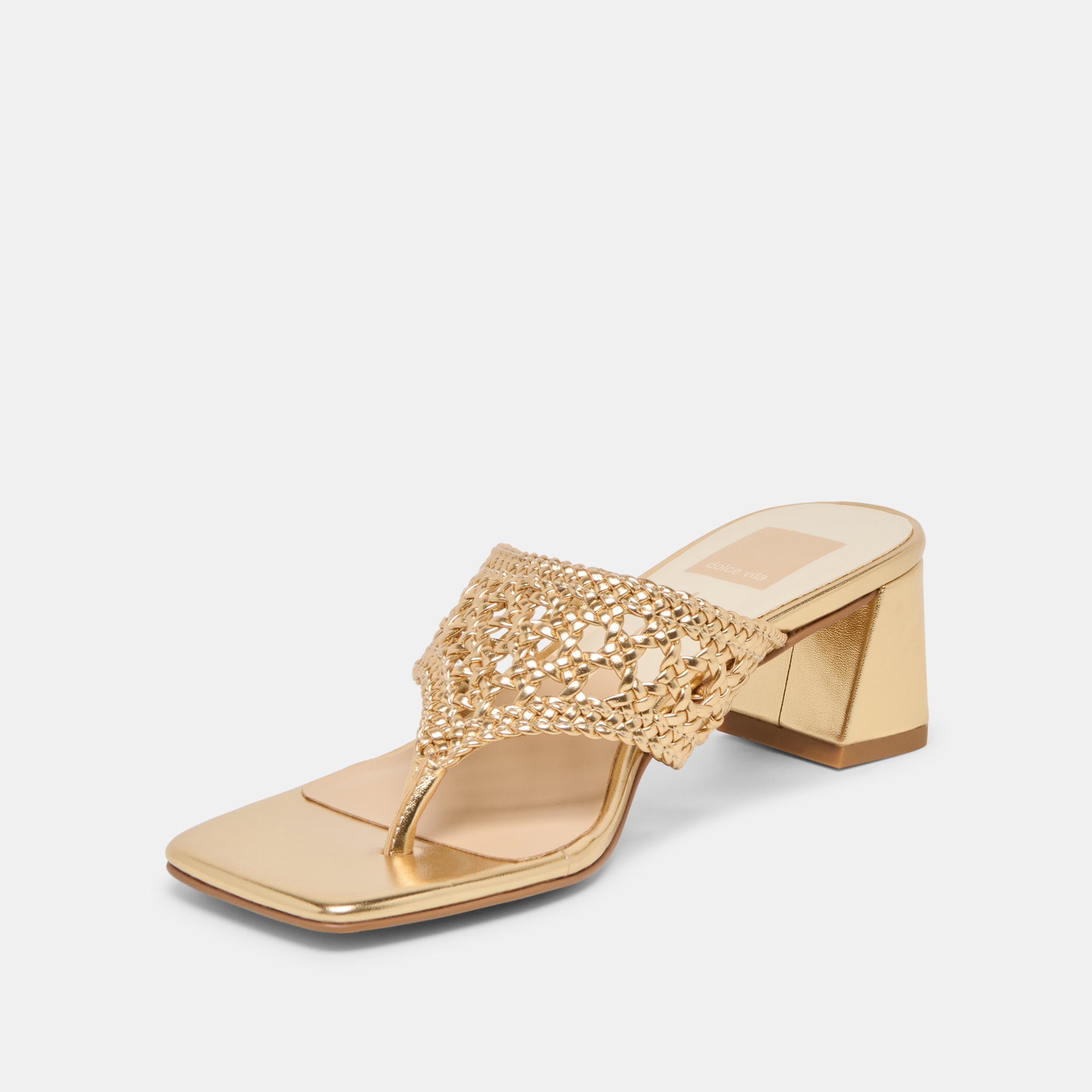 Dolce Vita SHOES | Barlo Gold Woven Stella Heels