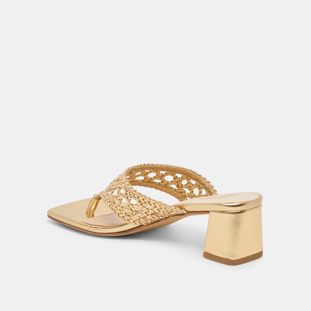 Dolce Vita SHOES | Barlo Gold Woven Stella Heels