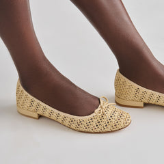 Dolce Vita SHOES | Ulicia Lt Natural Cross Hatch Raffia Ballet Flats