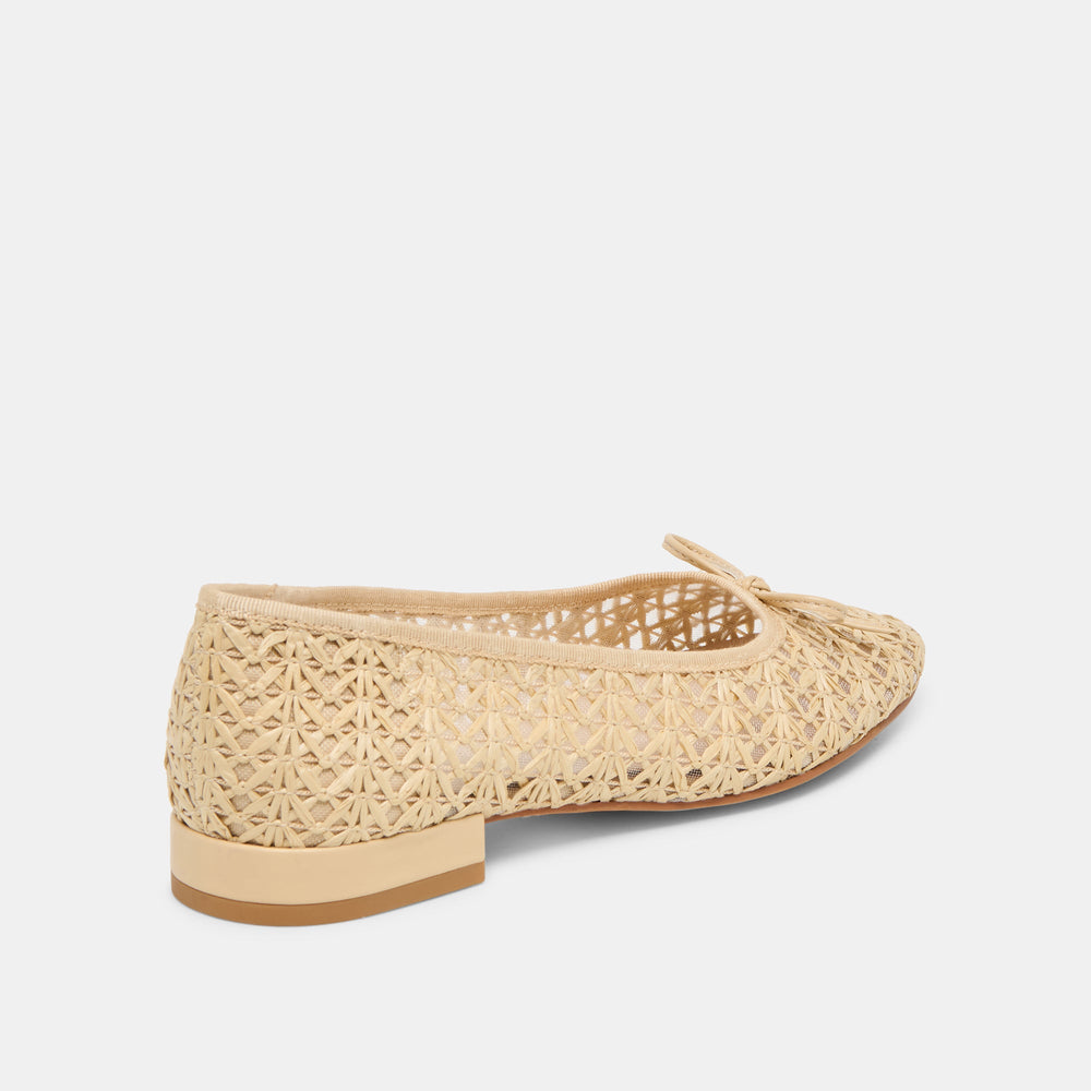 Dolce Vita SHOES | Ulicia Lt Natural Cross Hatch Raffia Ballet Flats