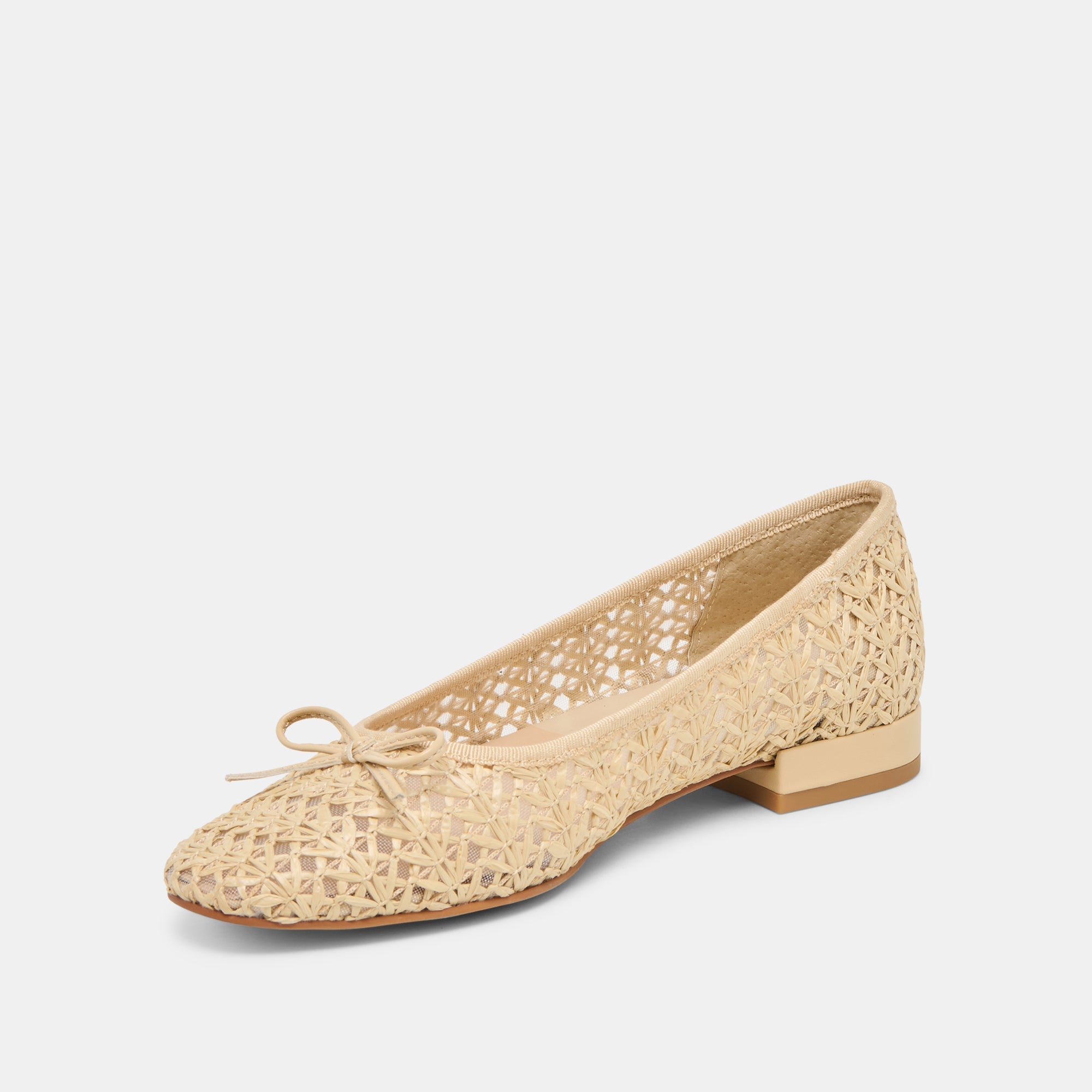 Dolce Vita SHOES | Ulicia Lt Natural Cross Hatch Raffia Ballet Flats