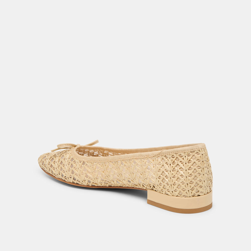 Dolce Vita SHOES | Ulicia Lt Natural Cross Hatch Raffia Ballet Flats