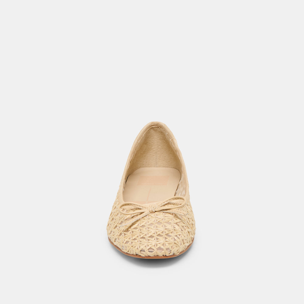 Dolce Vita SHOES | Ulicia Lt Natural Cross Hatch Raffia Ballet Flats