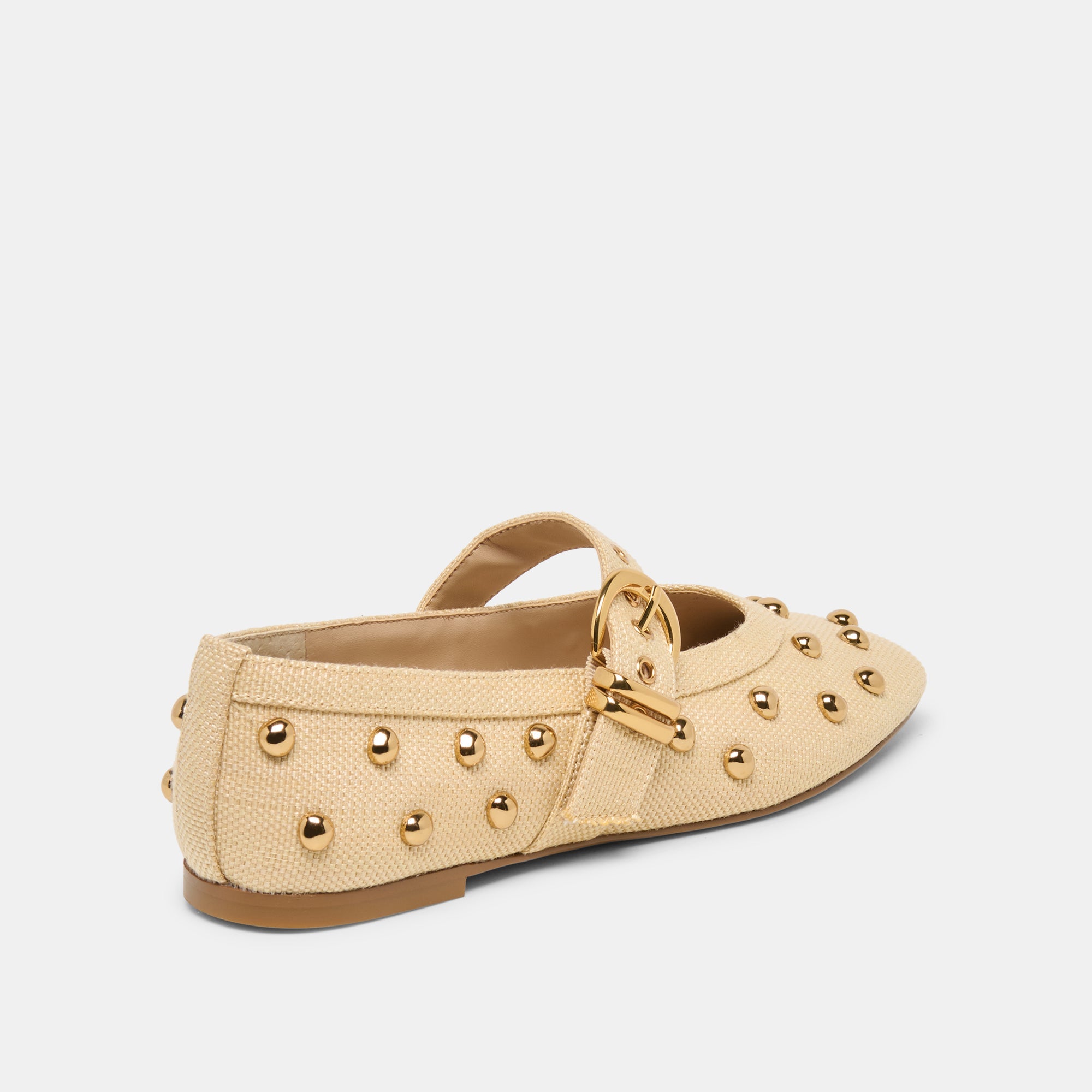 Dolce Vita SHOES | Mikel Stud Lt Natural Raffia Ballet Flats