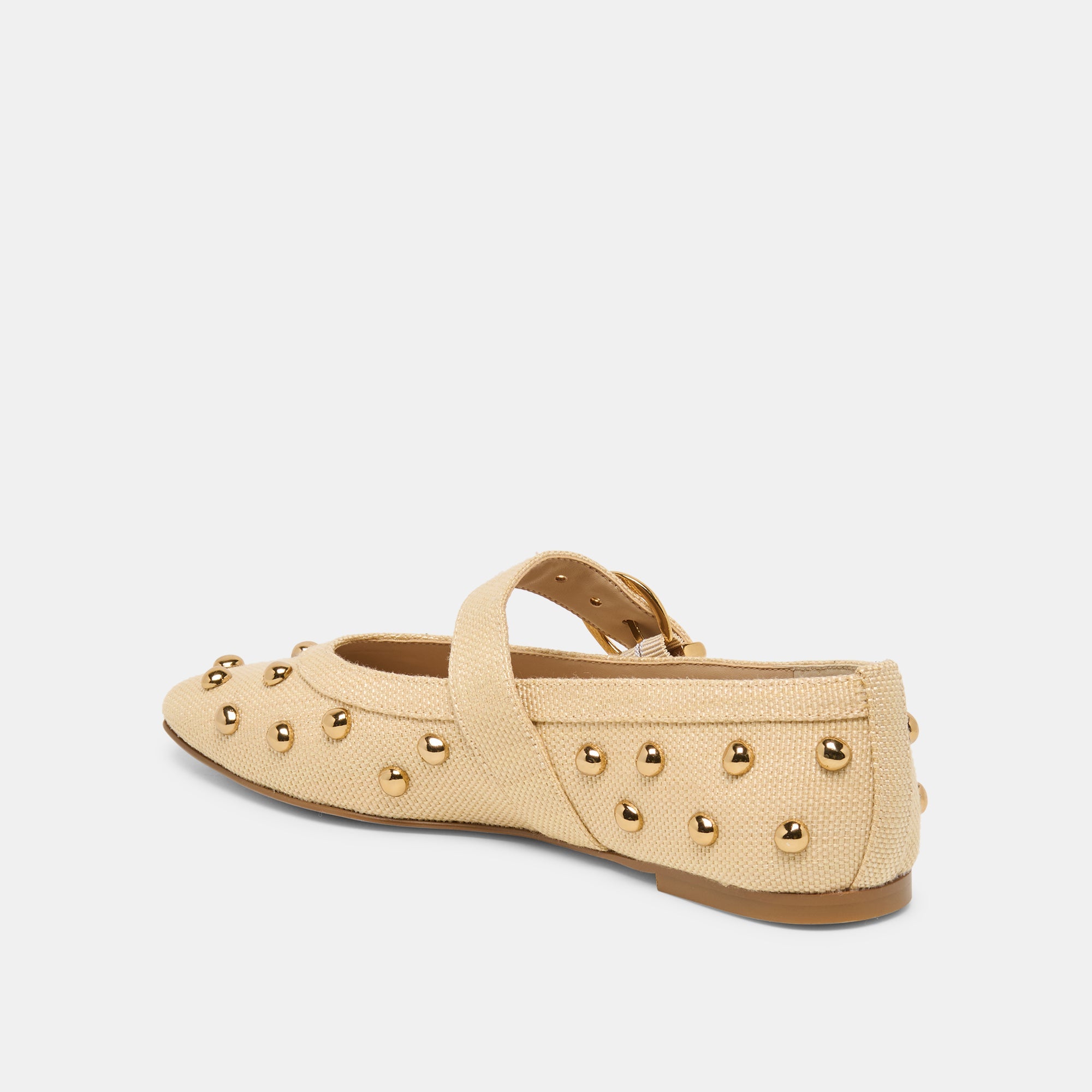 Dolce Vita SHOES | Mikel Stud Lt Natural Raffia Ballet Flats