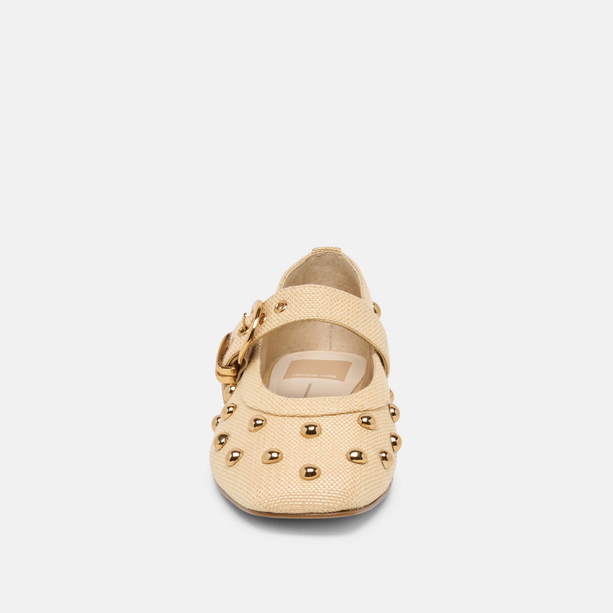 Dolce Vita SHOES | Mikel Stud Lt Natural Raffia Ballet Flats