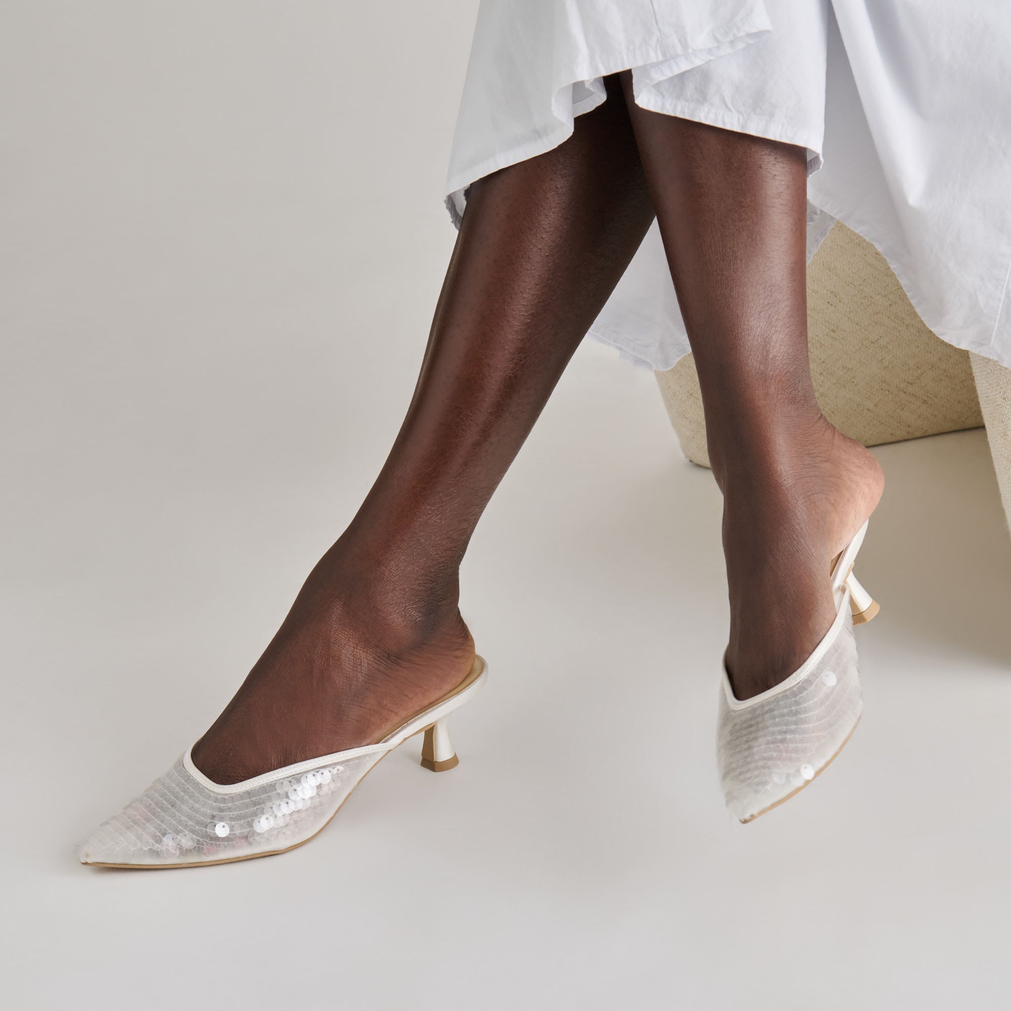 Dolce Vita SHOES | Cleo Ivory Sequin Heels