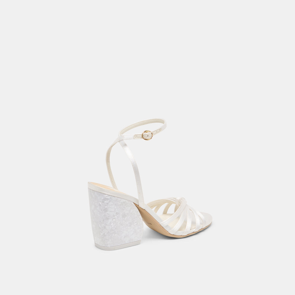Dolce Vita SHOES | Ronica True White Satin Heels