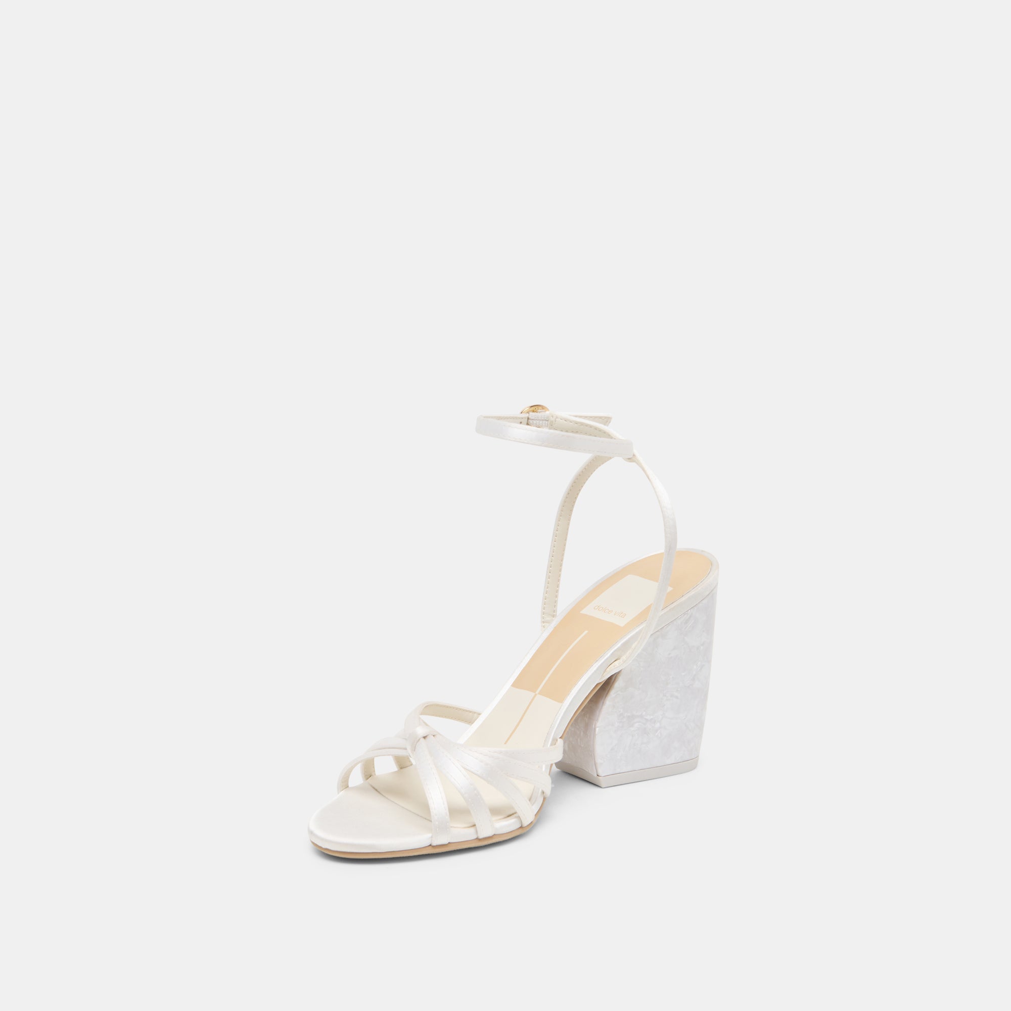 Dolce Vita SHOES | Ronica True White Satin Heels