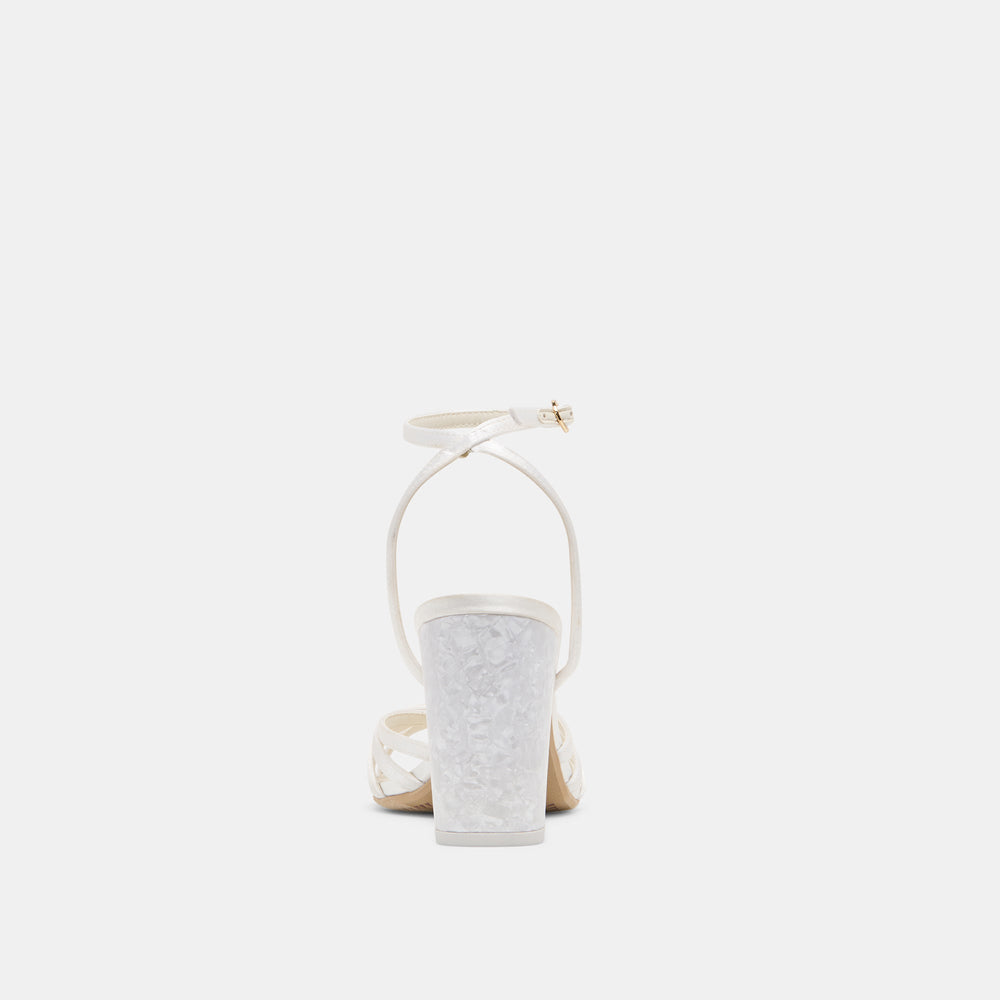 Dolce Vita SHOES | Ronica True White Satin Heels