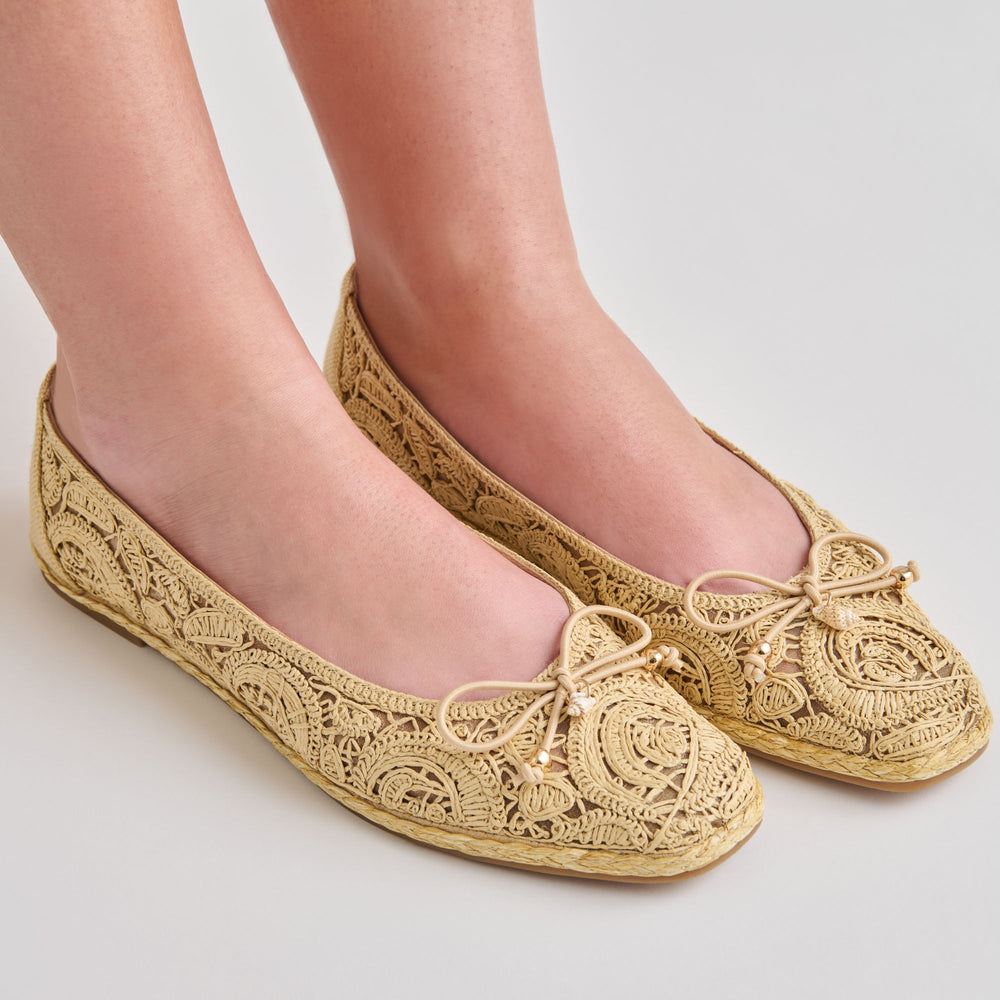 Dolce Vita SHOES | Tianna Lt Natural Raffia Lace Ballet Flats