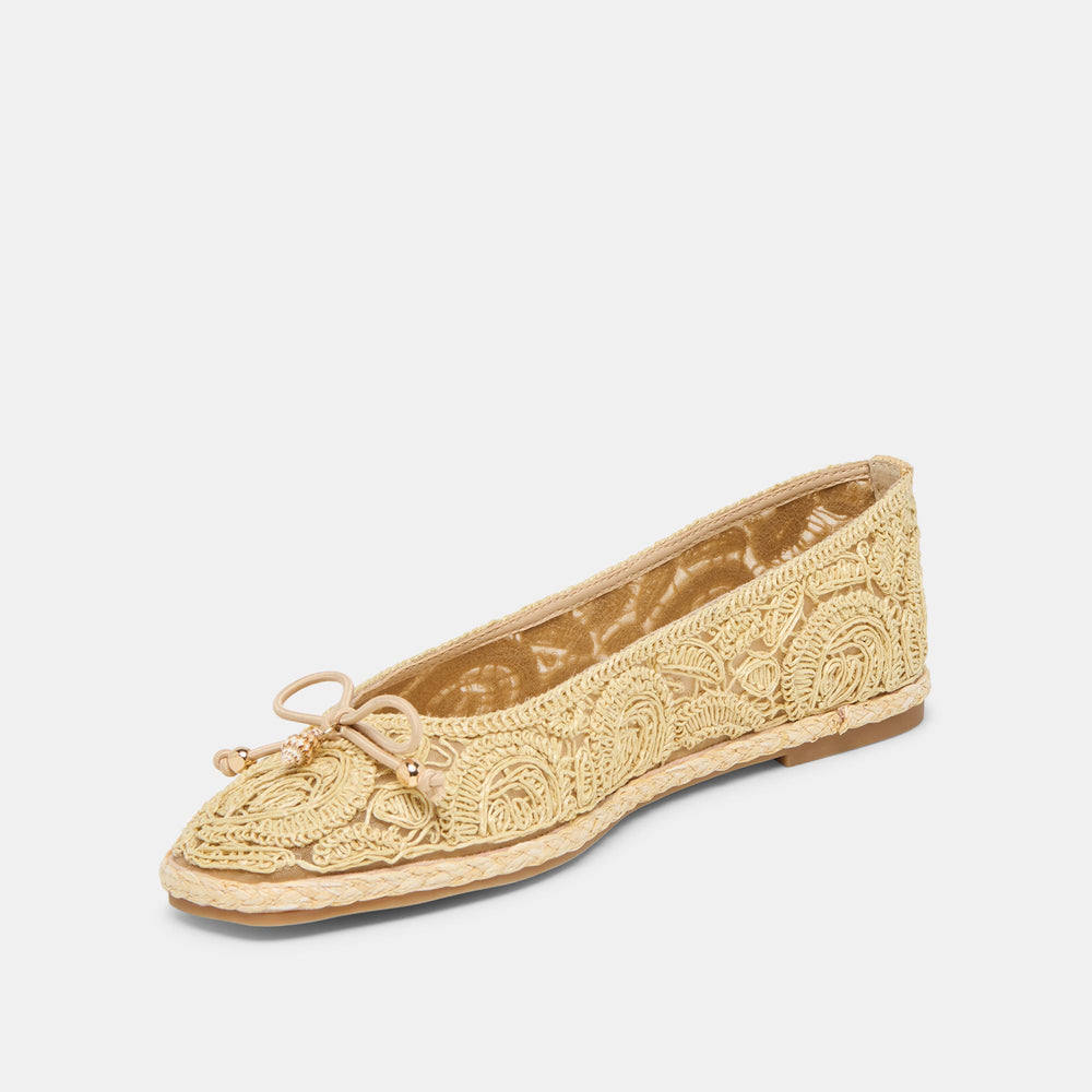 Dolce Vita SHOES | Tianna Lt Natural Raffia Lace Ballet Flats