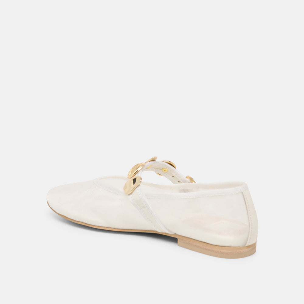 Dolce Vita SHOES | Relan Mesh White Mesh Ballet Flats