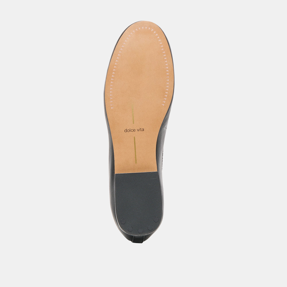 Dolce Vita SHOES | Ritla Wide Black Leather Ballet Flats
