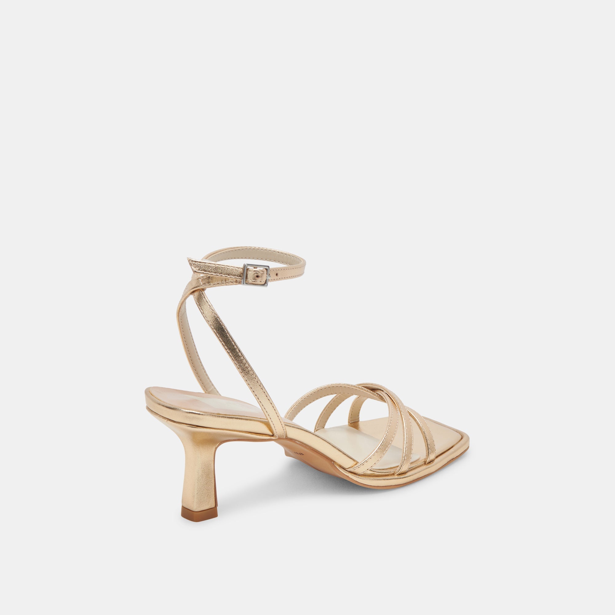 Dolce Vita SHOES | Manji Wide Light Gold Metallic Leather Heels