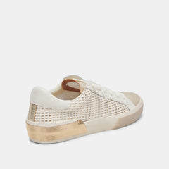 Dolce Vita SHOES | Zina Bone Gold Woven Wide Sneakers