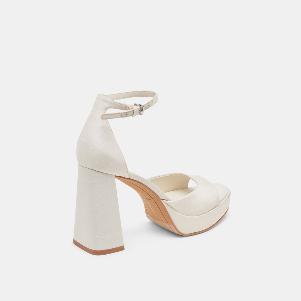 Dolce Vita SHOES | PANDRO WIDE HEELS WHITE SATIN
 – Dolce Vita
