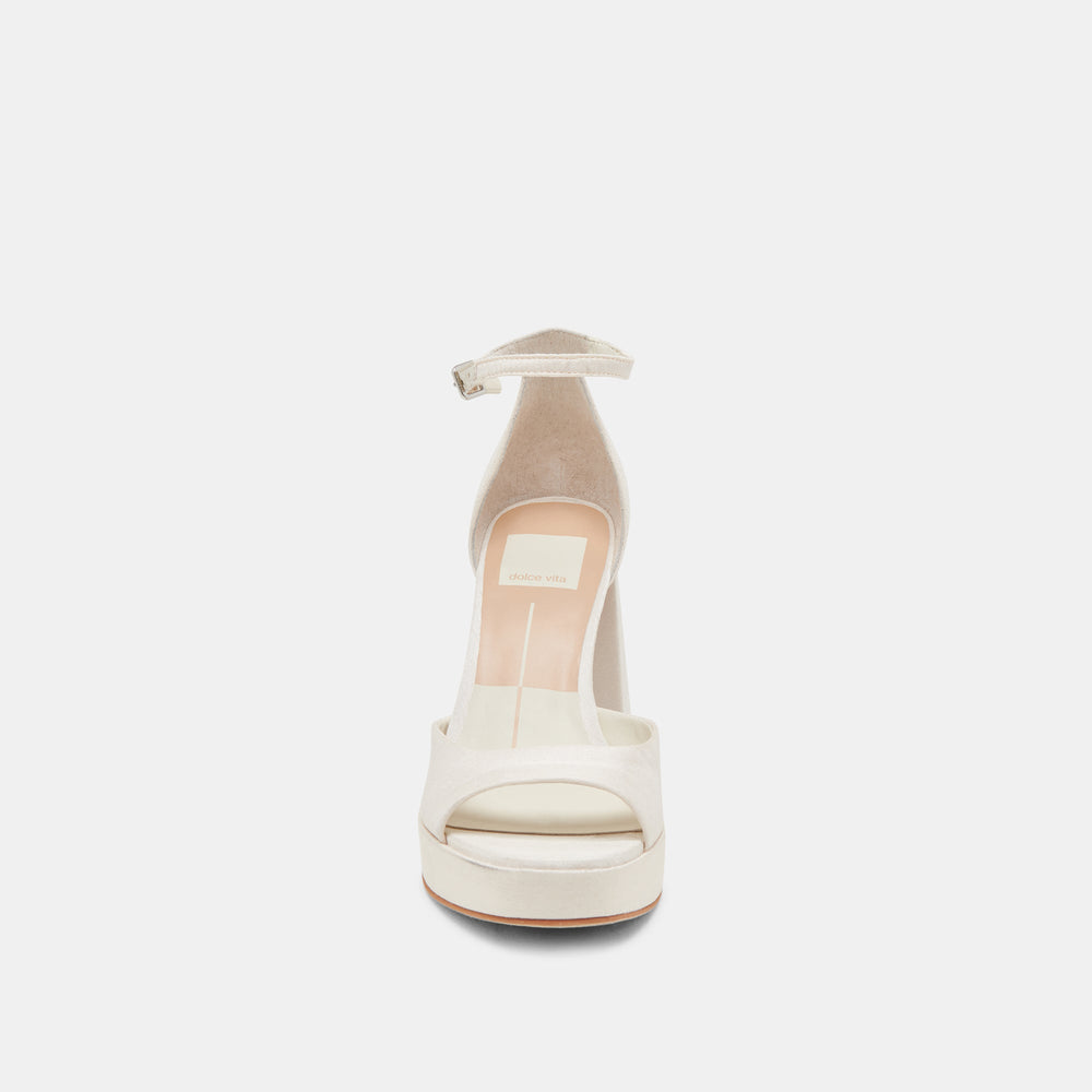Dolce Vita SHOES | PANDRO WIDE HEELS WHITE SATIN
 – Dolce Vita