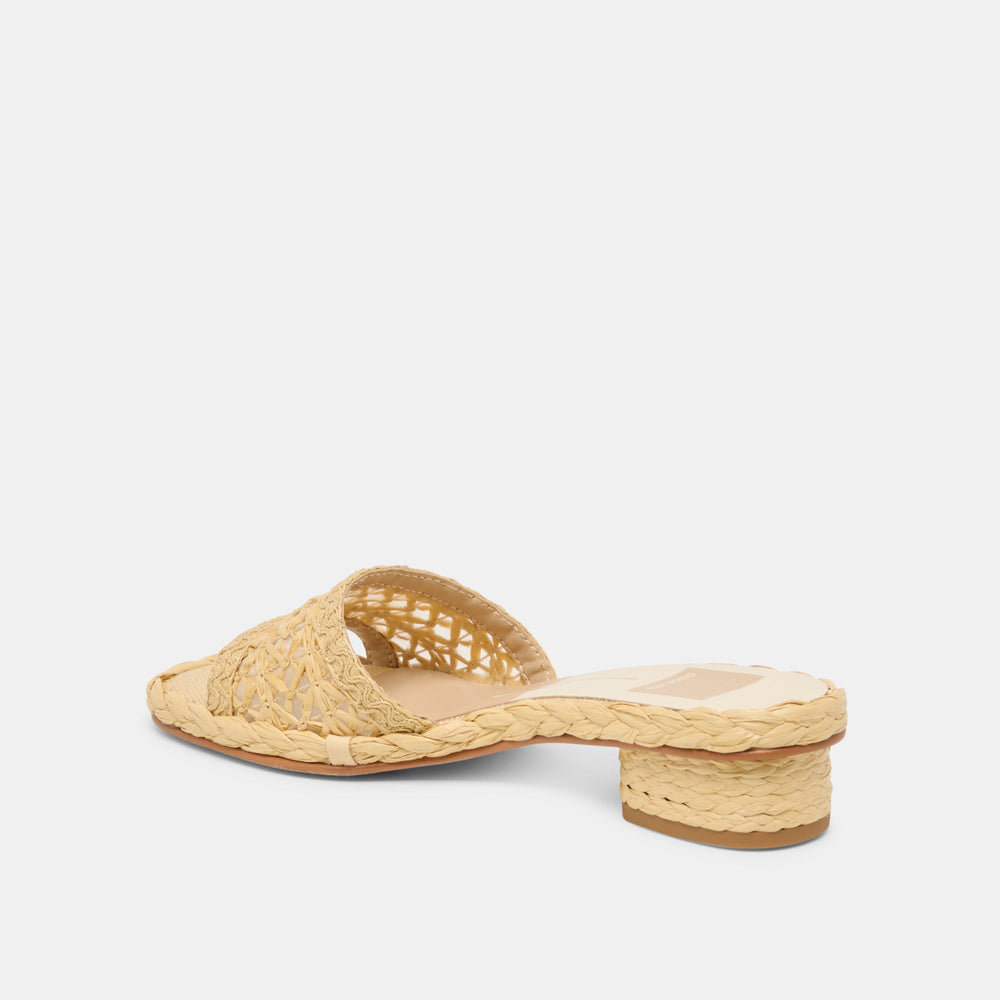 Dolce Vita SHOES | Dixi Wide Lt Natural Cross Hatch Raffia Sandals
