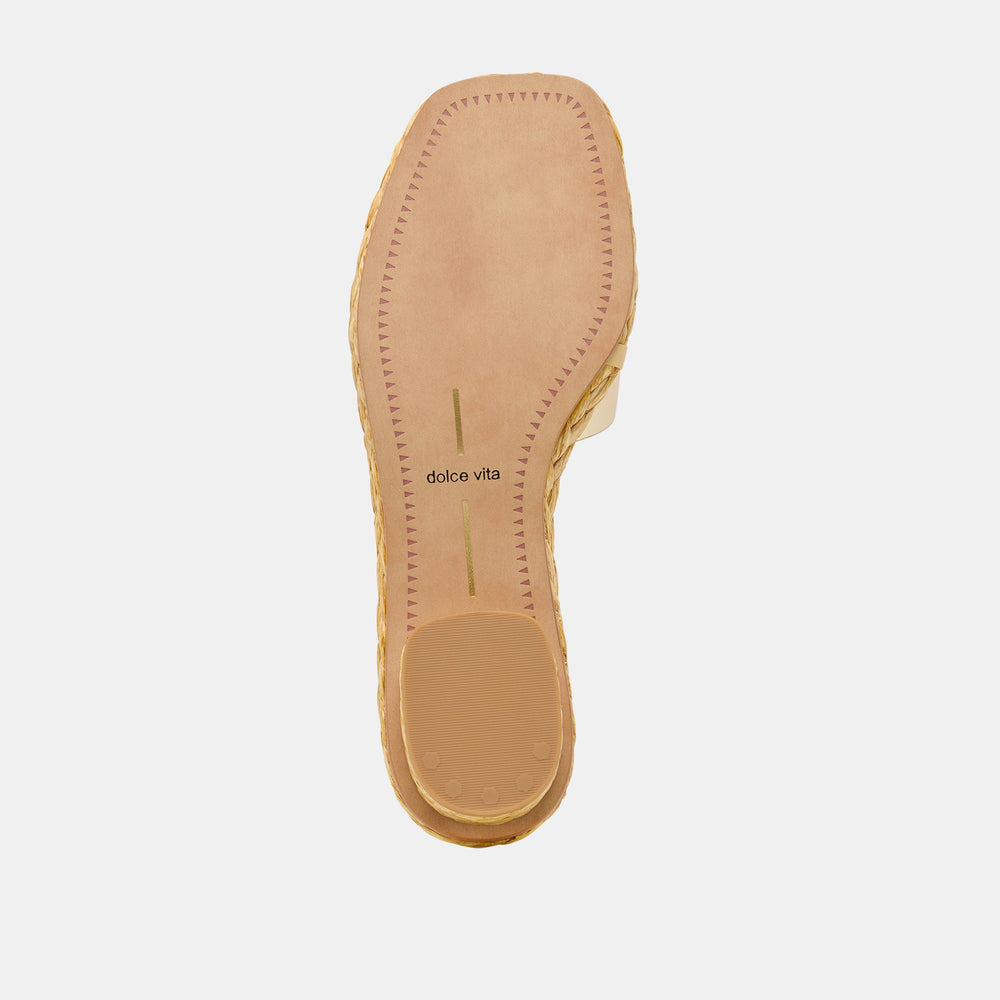 Dolce Vita SHOES | Dixi Wide Platinum Leather Sandals