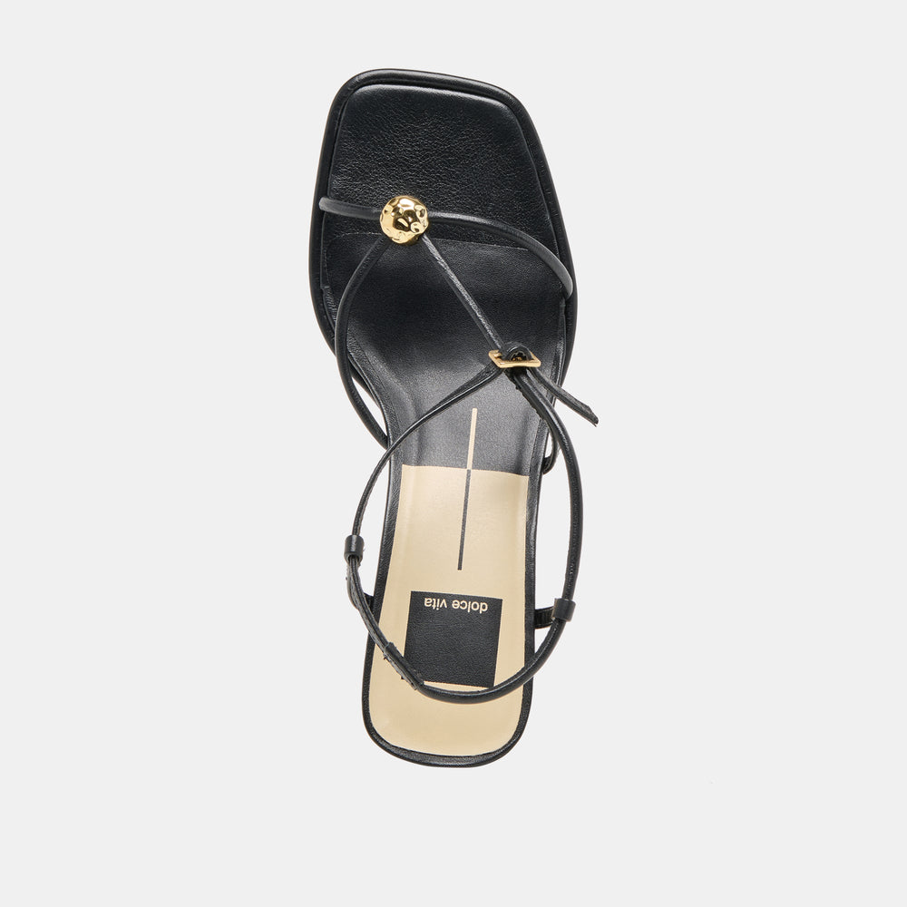 Dolce Vita SHOES | Manji Wide Black Leather Heels
