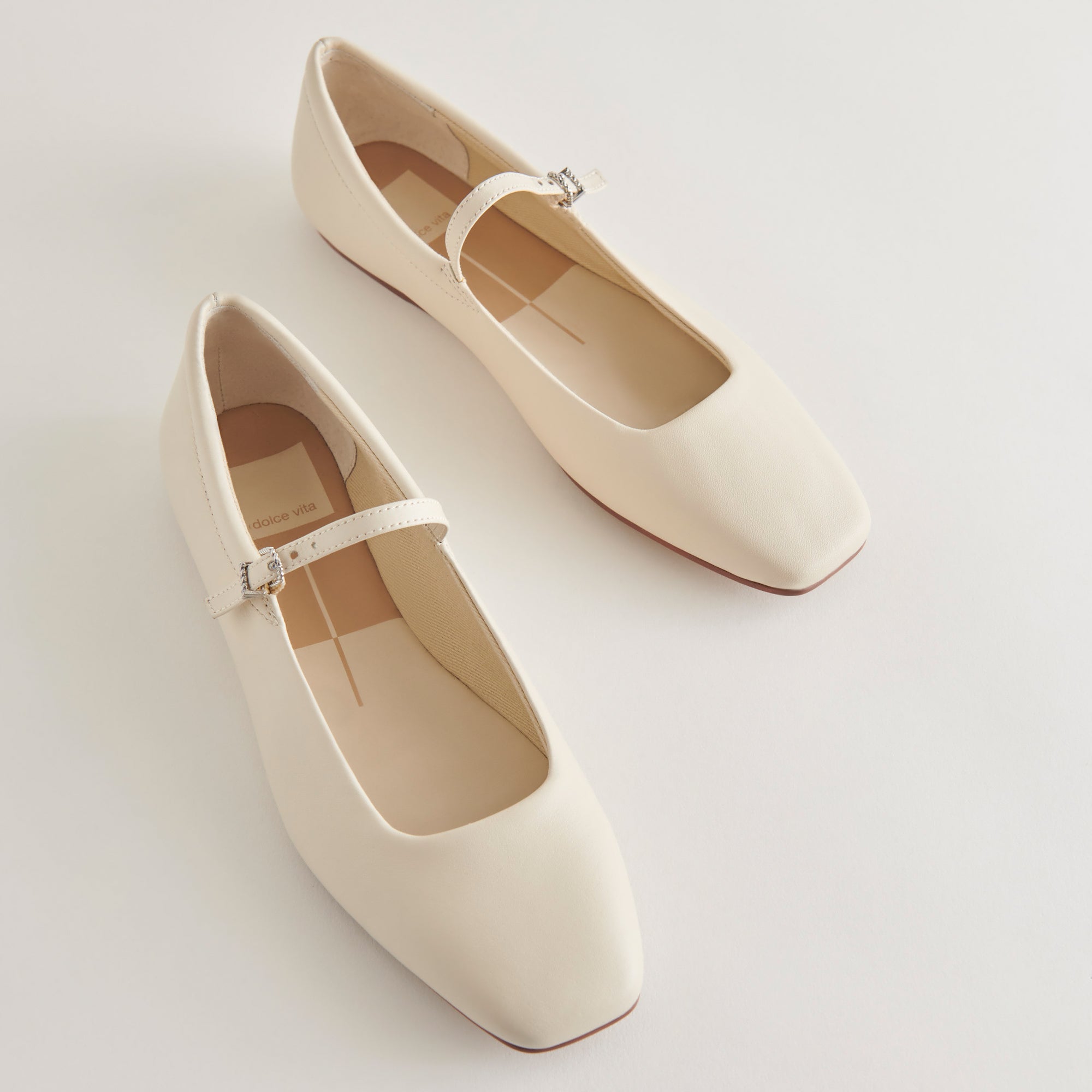 Dolce Vita SHOES | Reyes Wide Ballet Flats Ivory Leather | Ivory Ballet Flats
 – Dolce Vita