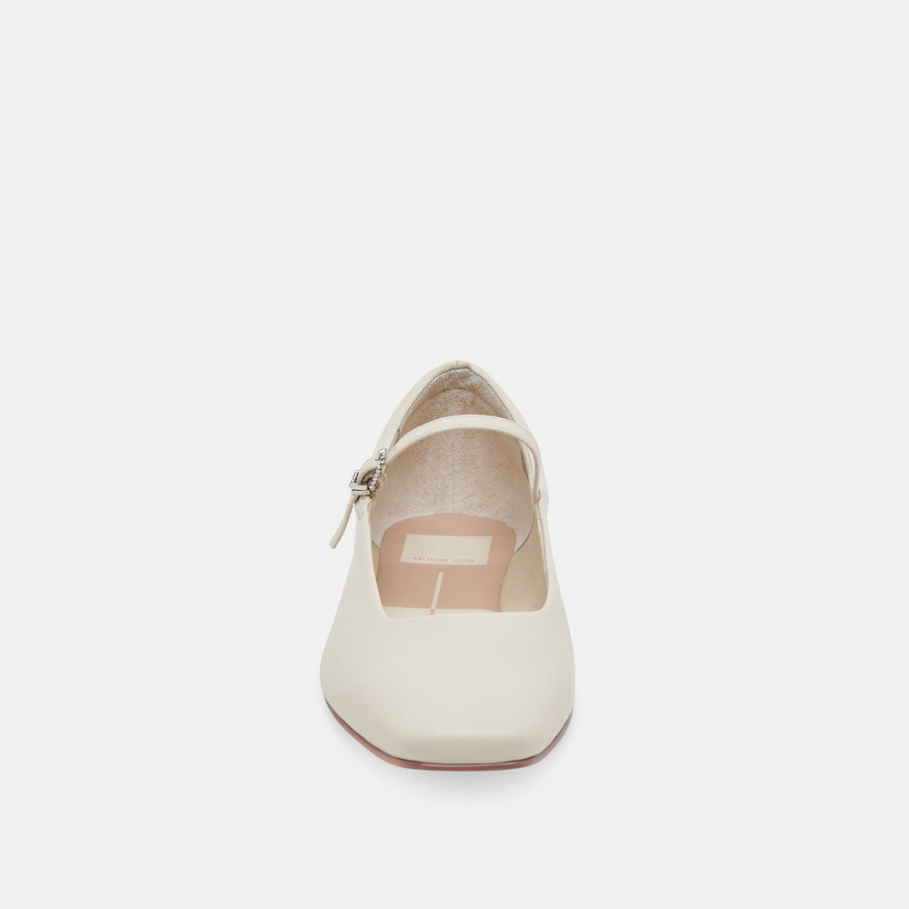 Dolce Vita SHOES | Reyes Wide Ballet Flats Ivory Leather | Ivory Ballet Flats
 – Dolce Vita