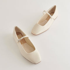 Dolce Vita SHOES | Reyes Wide Ballet Flats Ivory Leather | Ivory Ballet Flats
 – Dolce Vita