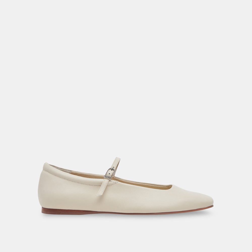 Dolce Vita SHOES | Reyes Wide Ballet Flats Ivory Leather | Ivory Ballet Flats
 – Dolce Vita