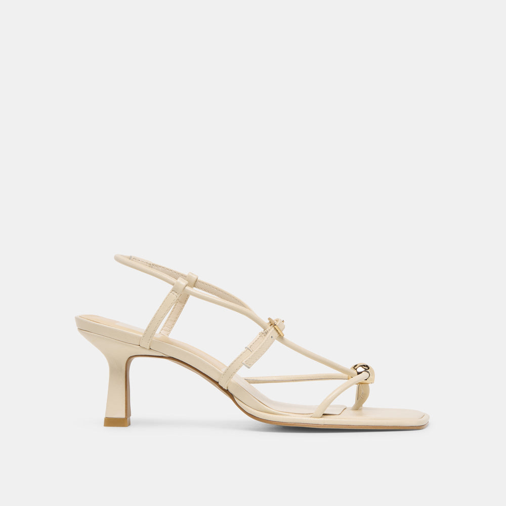Dolce Vita SHOES | Manji Wide Creme Leather Heels