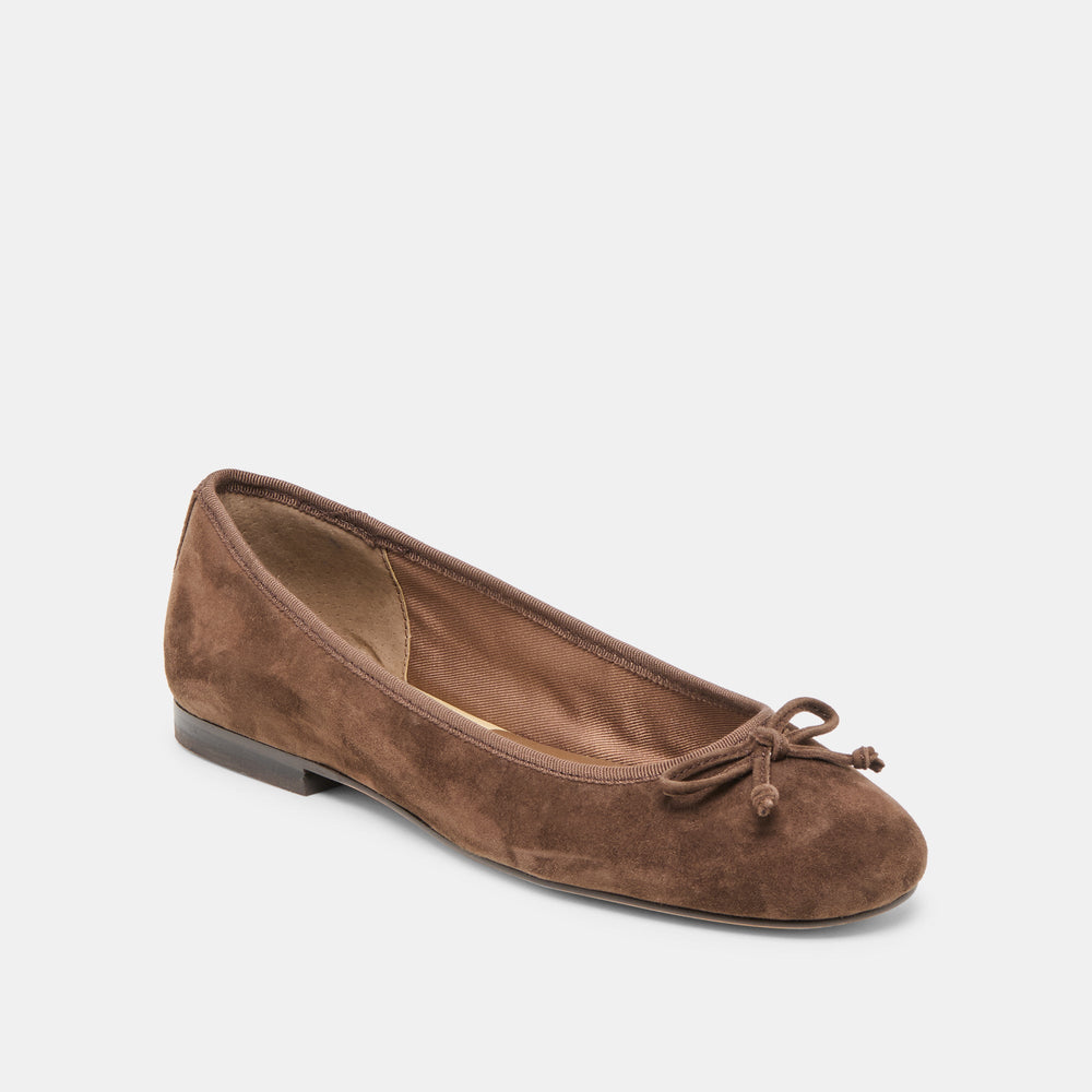 Dolce Vita SHOES | Ritla Wide Dk Brown Suede Ballet Flats