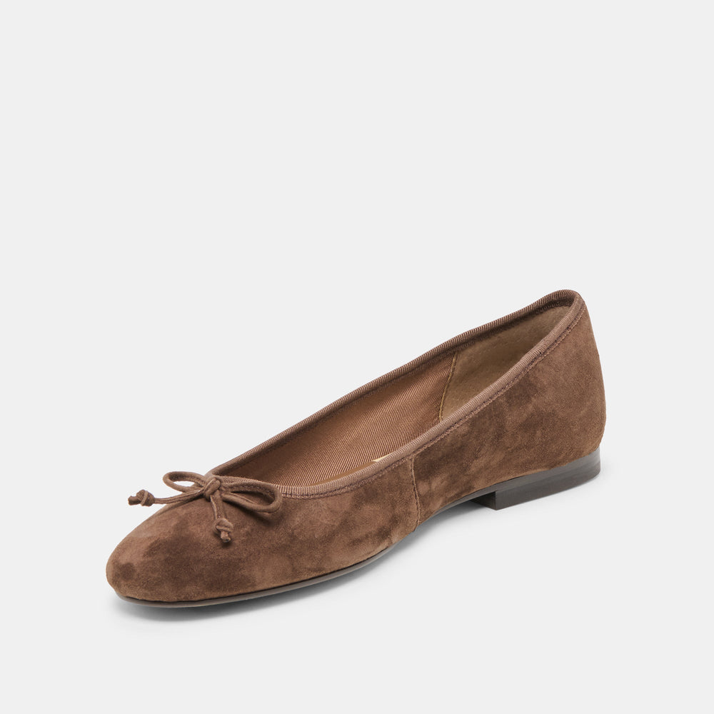 Dolce Vita SHOES | Ritla Wide Dk Brown Suede Ballet Flats