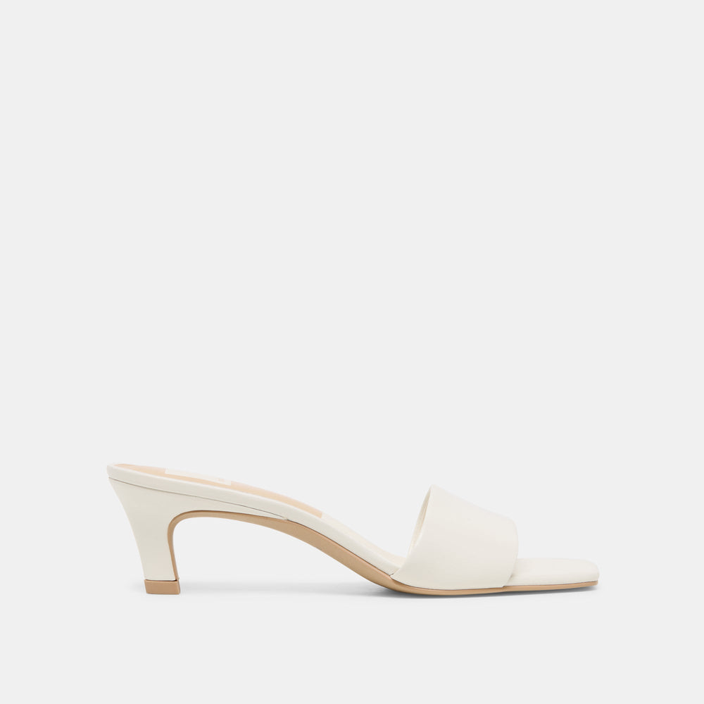 Dolce Vita SHOES | Rexa Wide True White Leather Heels