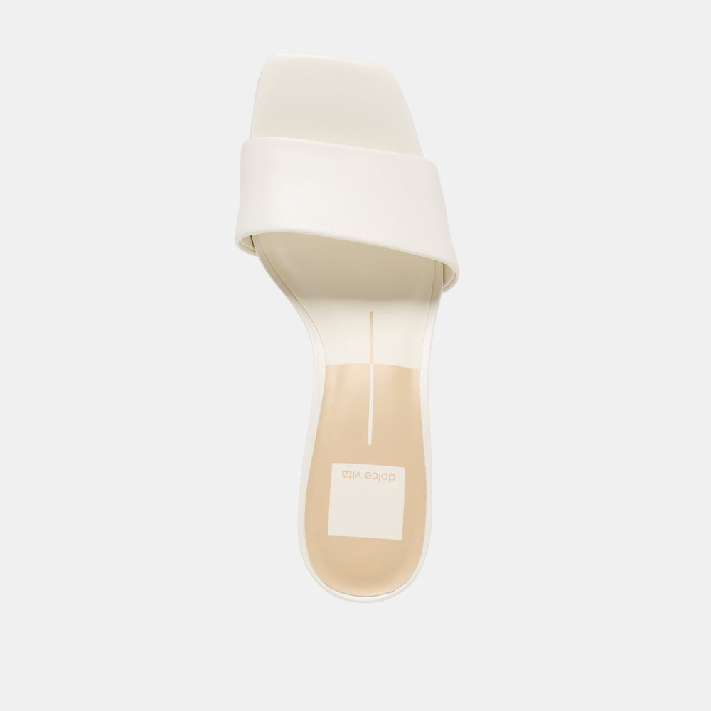 Dolce Vita SHOES | Rexa Wide True White Leather Heels