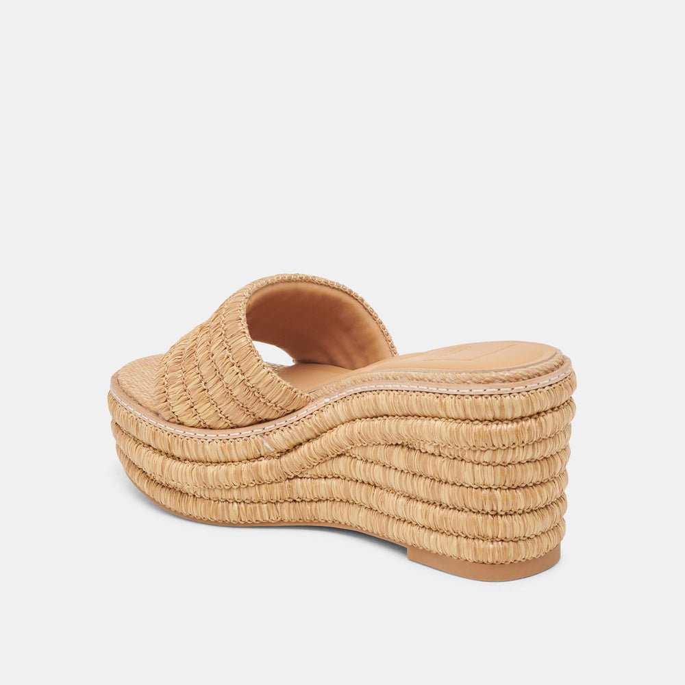 Dolce Vita SHOES | Throne Wide Lt Natural Raffia Wedges